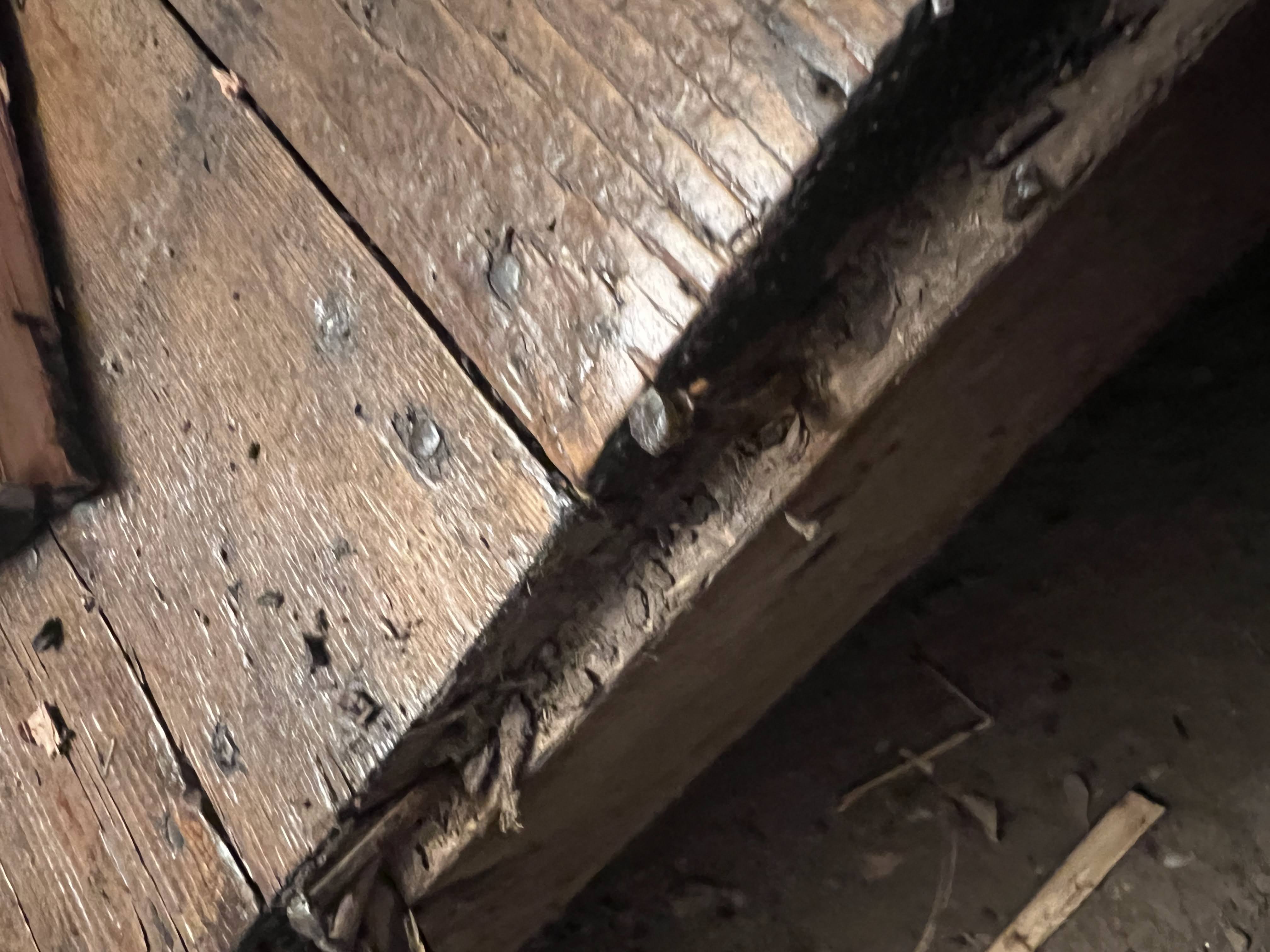 Pioneer floorboards stacked during the removal process
